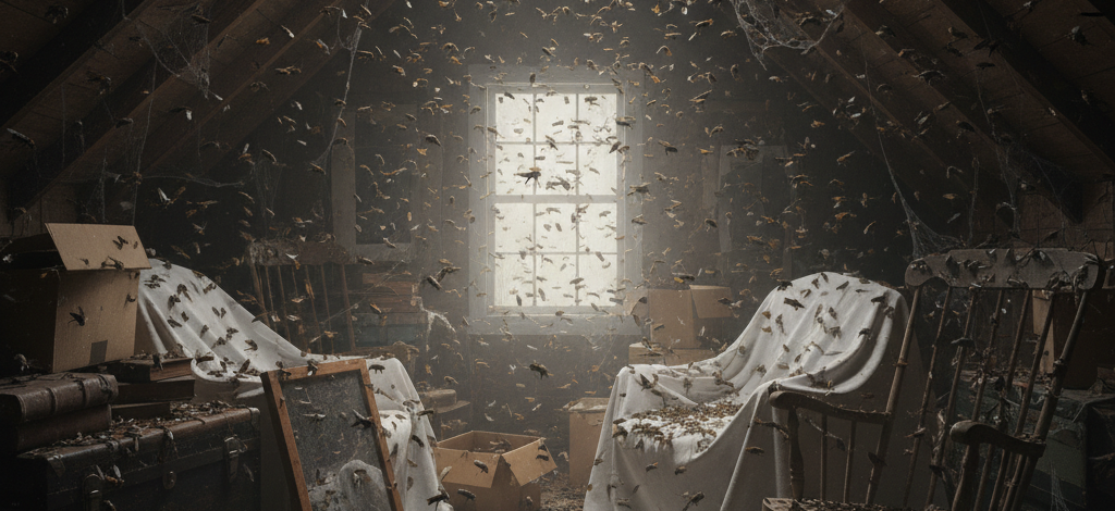 Image pour invasion de mouches dans grenier